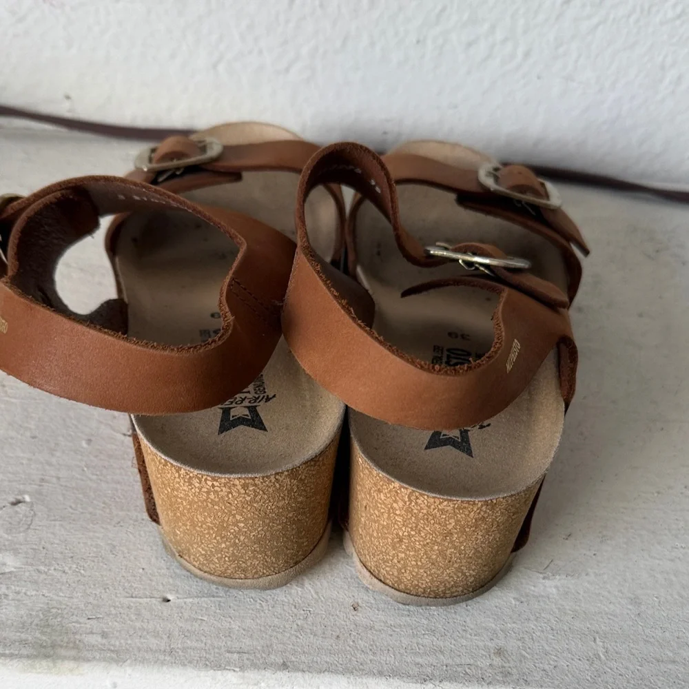 Mephisto Tan Leather Buckle Sandals - Picture 3 of 5